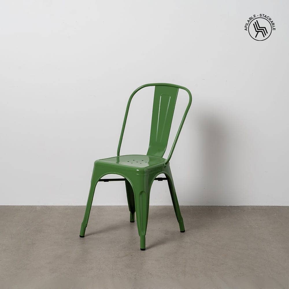 Pack de 4 Sillas Verdes de Metal Dallas Industrial - Diseño Sofisticado y Confortable para Comedor y Terraza (85 cm) - Imagen 13