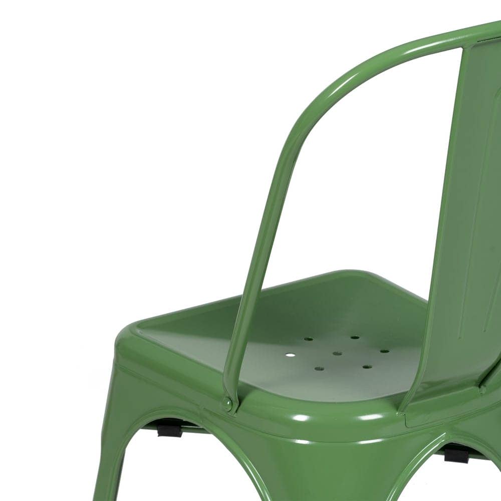 Pack de 4 Sillas Verdes de Metal Dallas Industrial - Diseño Sofisticado y Confortable para Comedor y Terraza (85 cm) - Imagen 10