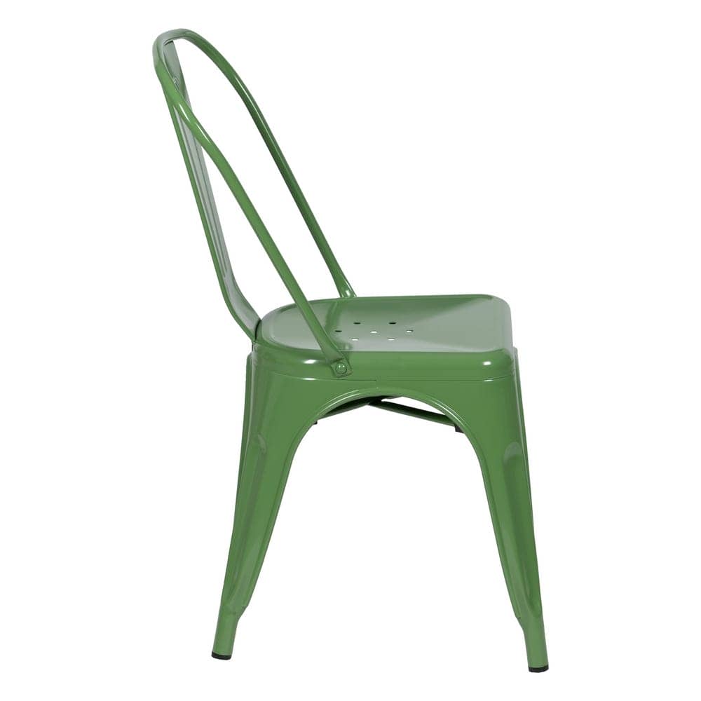 Pack de 4 Sillas Verdes de Metal Dallas Industrial - Diseño Sofisticado y Confortable para Comedor y Terraza (85 cm) - Imagen 3