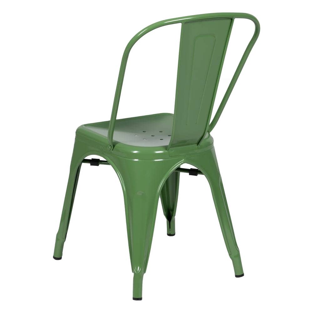 Pack de 4 Sillas Verdes de Metal Dallas Industrial - Diseño Sofisticado y Confortable para Comedor y Terraza (85 cm) - Imagen 4