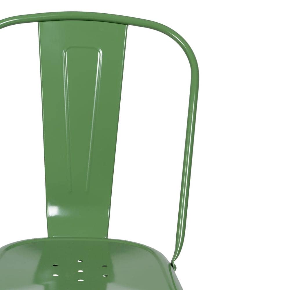 Pack de 4 Sillas Verdes de Metal Dallas Industrial - Diseño Sofisticado y Confortable para Comedor y Terraza (85 cm) - Imagen 5