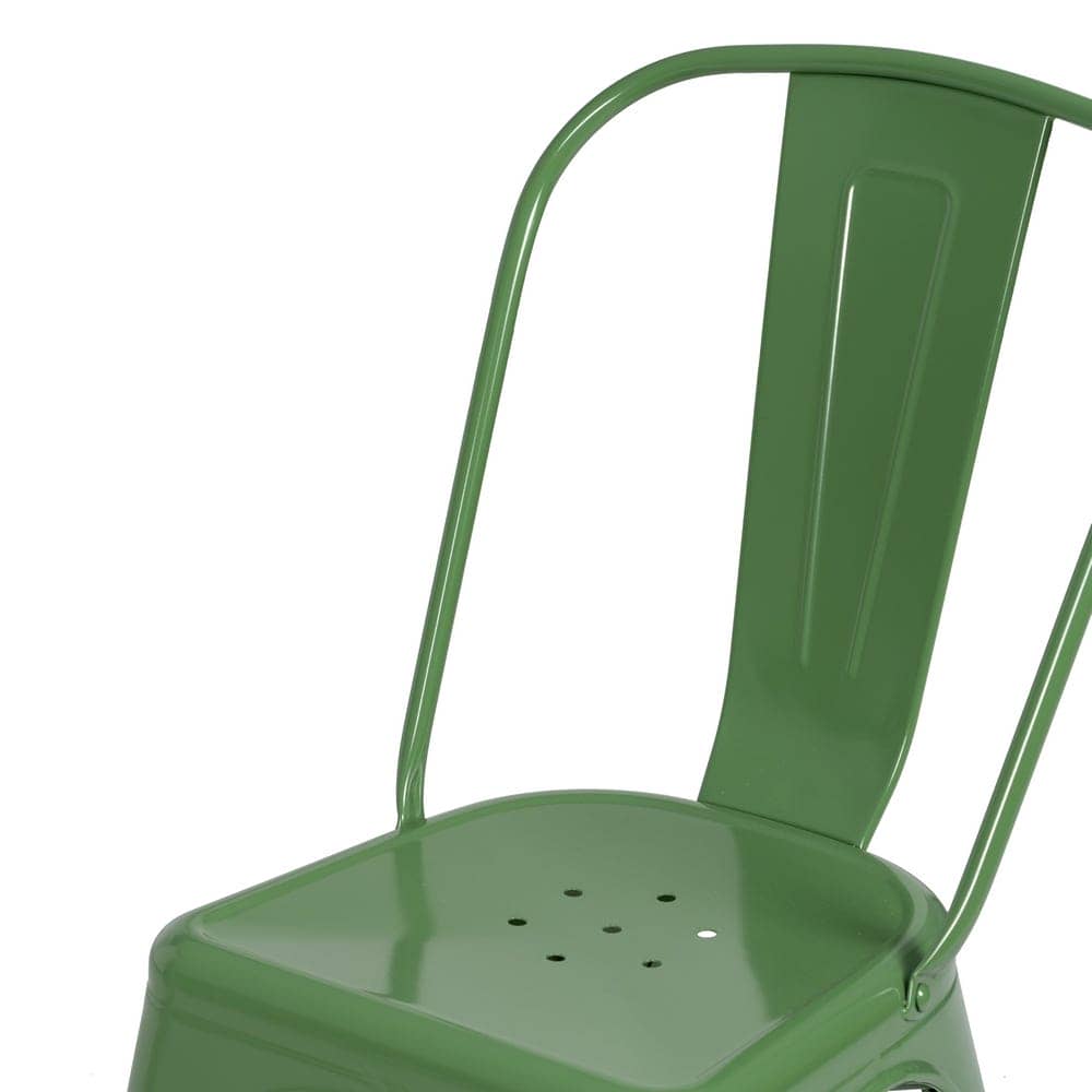 Pack de 4 Sillas Verdes de Metal Dallas Industrial - Diseño Sofisticado y Confortable para Comedor y Terraza (85 cm) - Imagen 6
