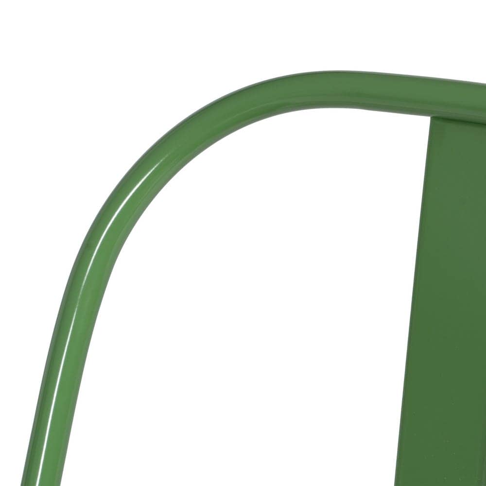 Pack de 4 Sillas Verdes de Metal Dallas Industrial - Diseño Sofisticado y Confortable para Comedor y Terraza (85 cm) - Imagen 7