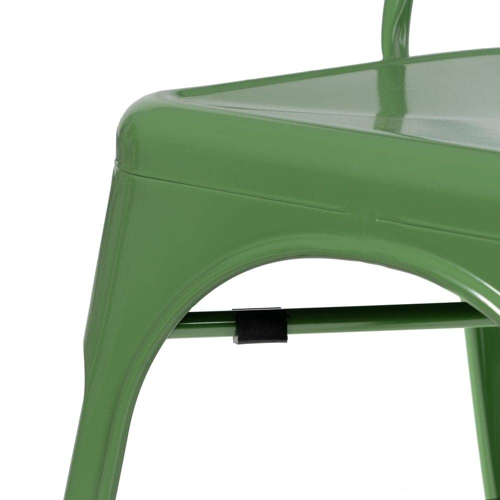 Pack de 4 Sillas Verdes de Metal Dallas Industrial - Diseño Sofisticado y Confortable para Comedor y Terraza (85 cm) - Imagen 9