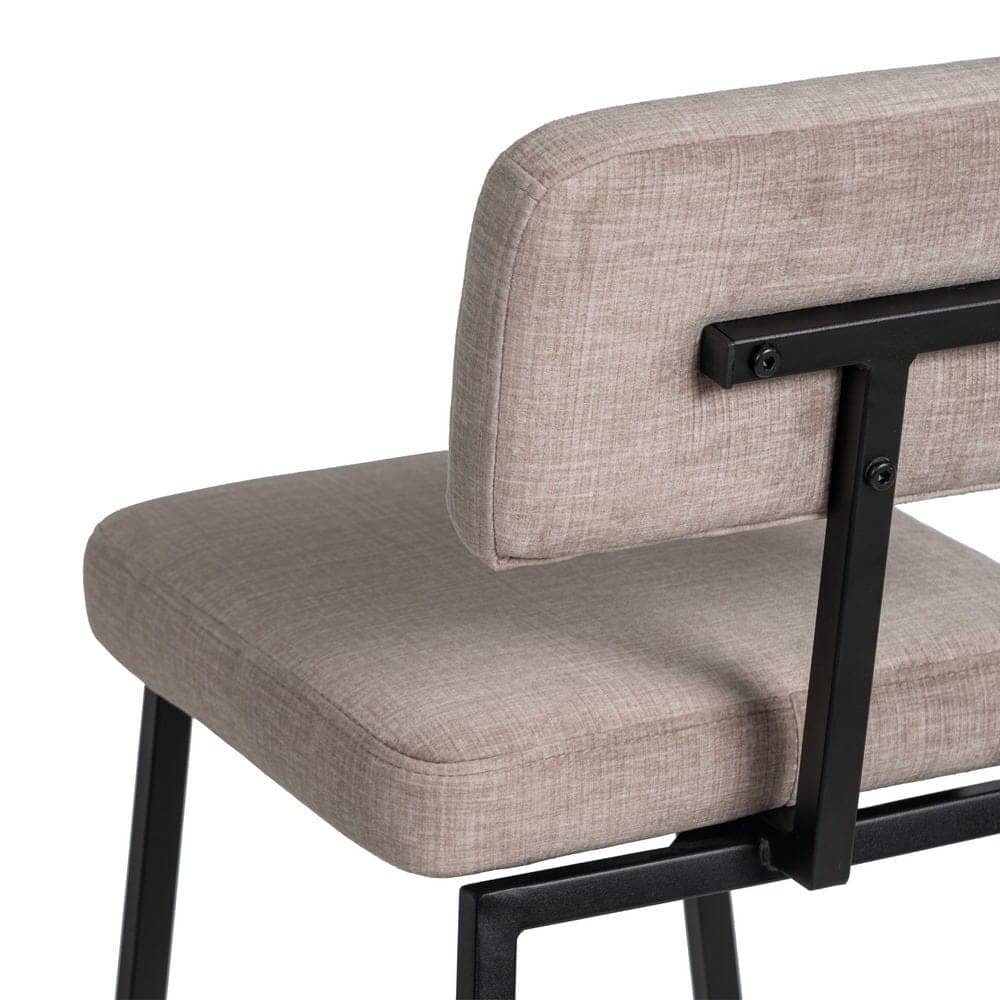 Pack de 4 Taburetes Beige con Patas de Acero - Diseño Moderno y Cómodo para Bares y Mesas Altas - Soporte hasta 120 kg, Ergonomía y Estilo para tu Hogar - Imagen 10