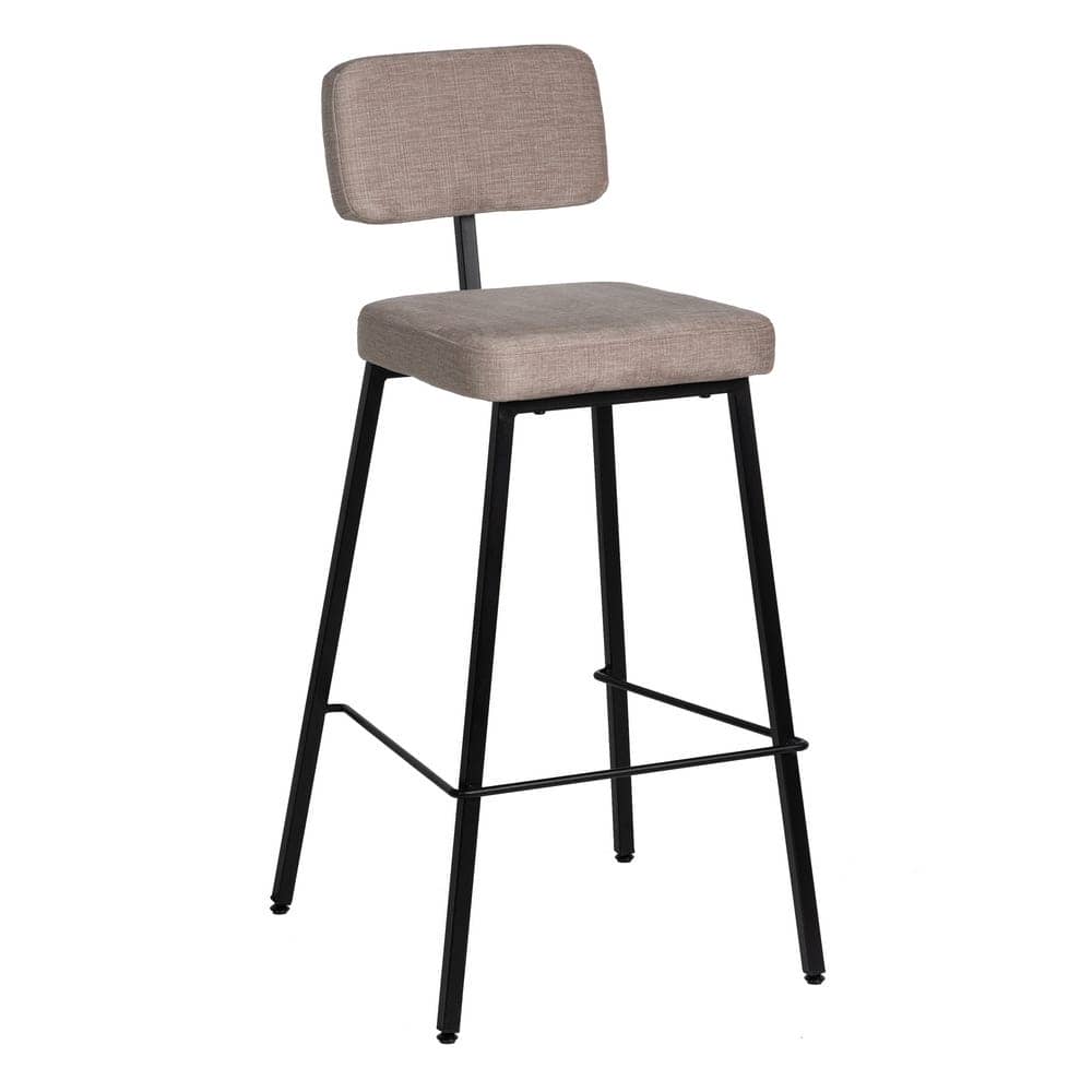 Pack de 4 Taburetes Beige con Patas de Acero - Diseño Moderno y Cómodo para Bares y Mesas Altas - Soporte hasta 120 kg, Ergonomía y Estilo para tu Hogar - Imagen 2