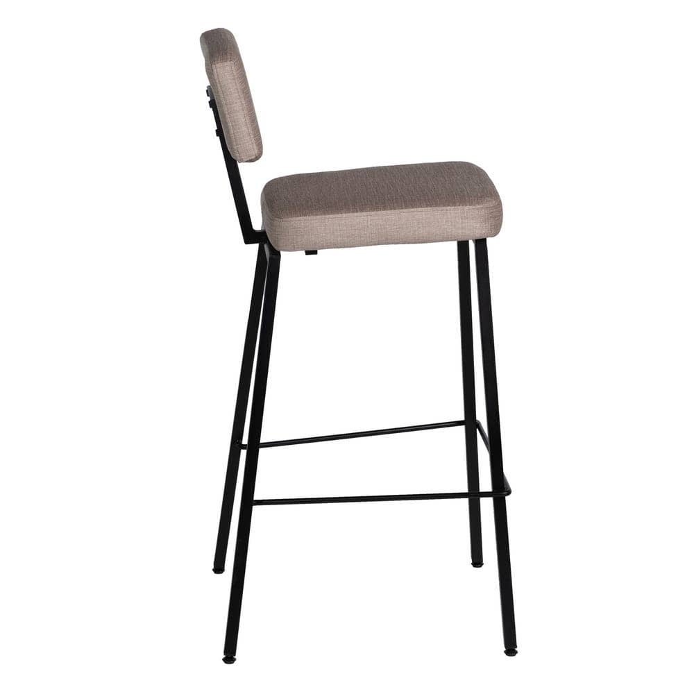 Pack de 4 Taburetes Beige con Patas de Acero - Diseño Moderno y Cómodo para Bares y Mesas Altas - Soporte hasta 120 kg, Ergonomía y Estilo para tu Hogar - Imagen 3