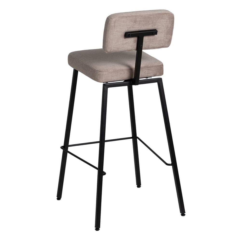 Pack de 4 Taburetes Beige con Patas de Acero - Diseño Moderno y Cómodo para Bares y Mesas Altas - Soporte hasta 120 kg, Ergonomía y Estilo para tu Hogar - Imagen 4