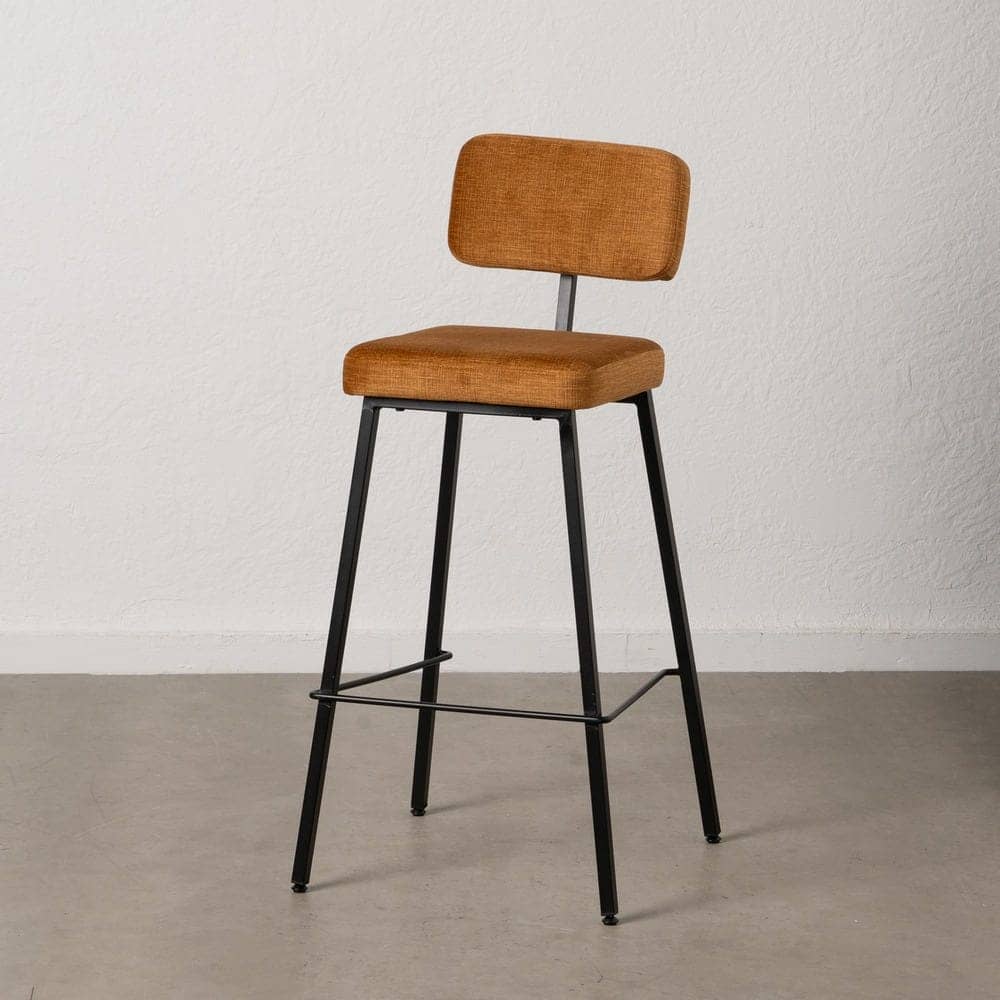 Pack de 4 Taburetes Mostaza de Tejido y Metal - Diseño Moderno y Ergonómico para Salones y Cocinas, Altura 77 cm, Soporte hasta 120 kg - Imagen 14