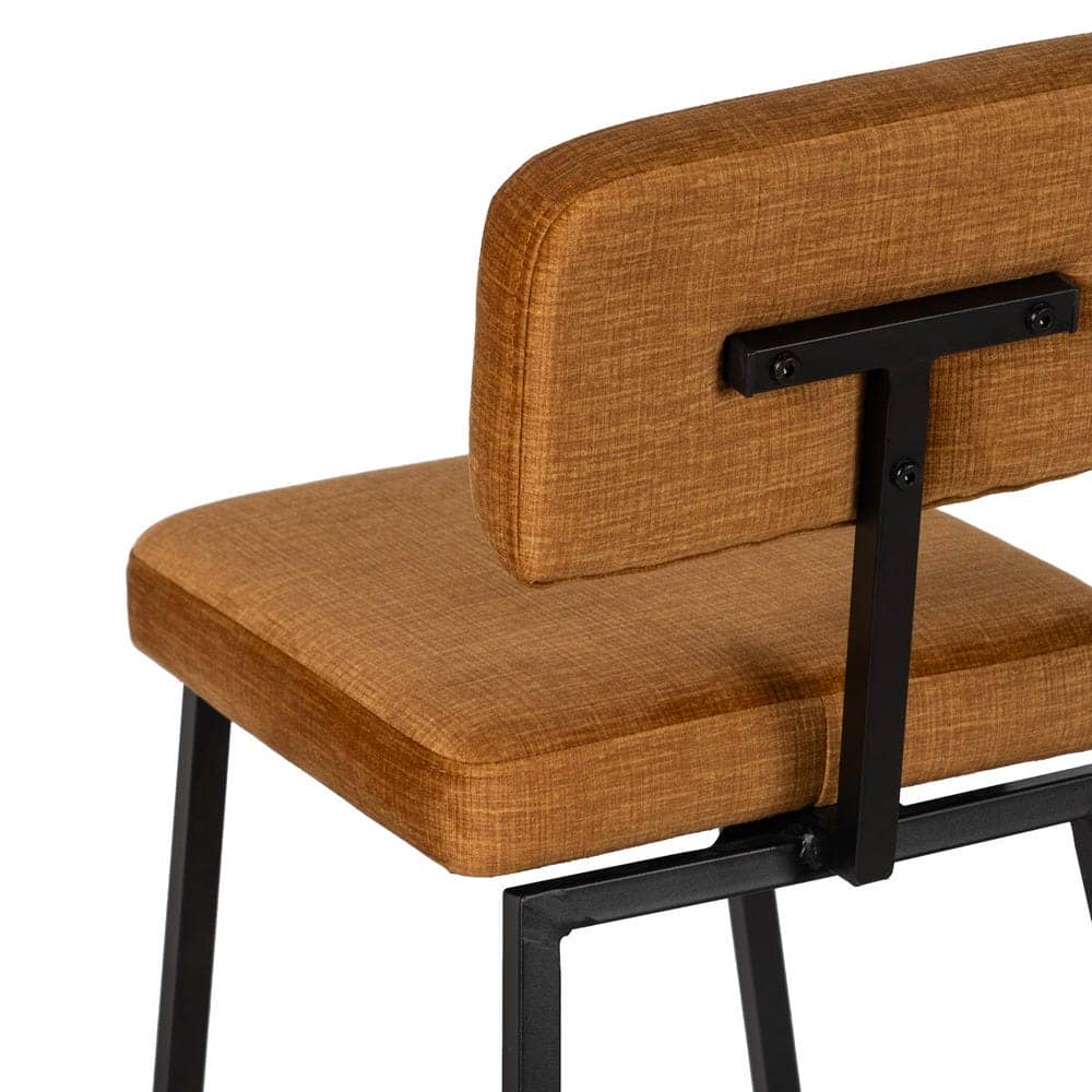 Pack de 4 Taburetes Mostaza de Tejido y Metal - Diseño Moderno y Ergonómico para Salones y Cocinas, Altura 77 cm, Soporte hasta 120 kg - Imagen 10