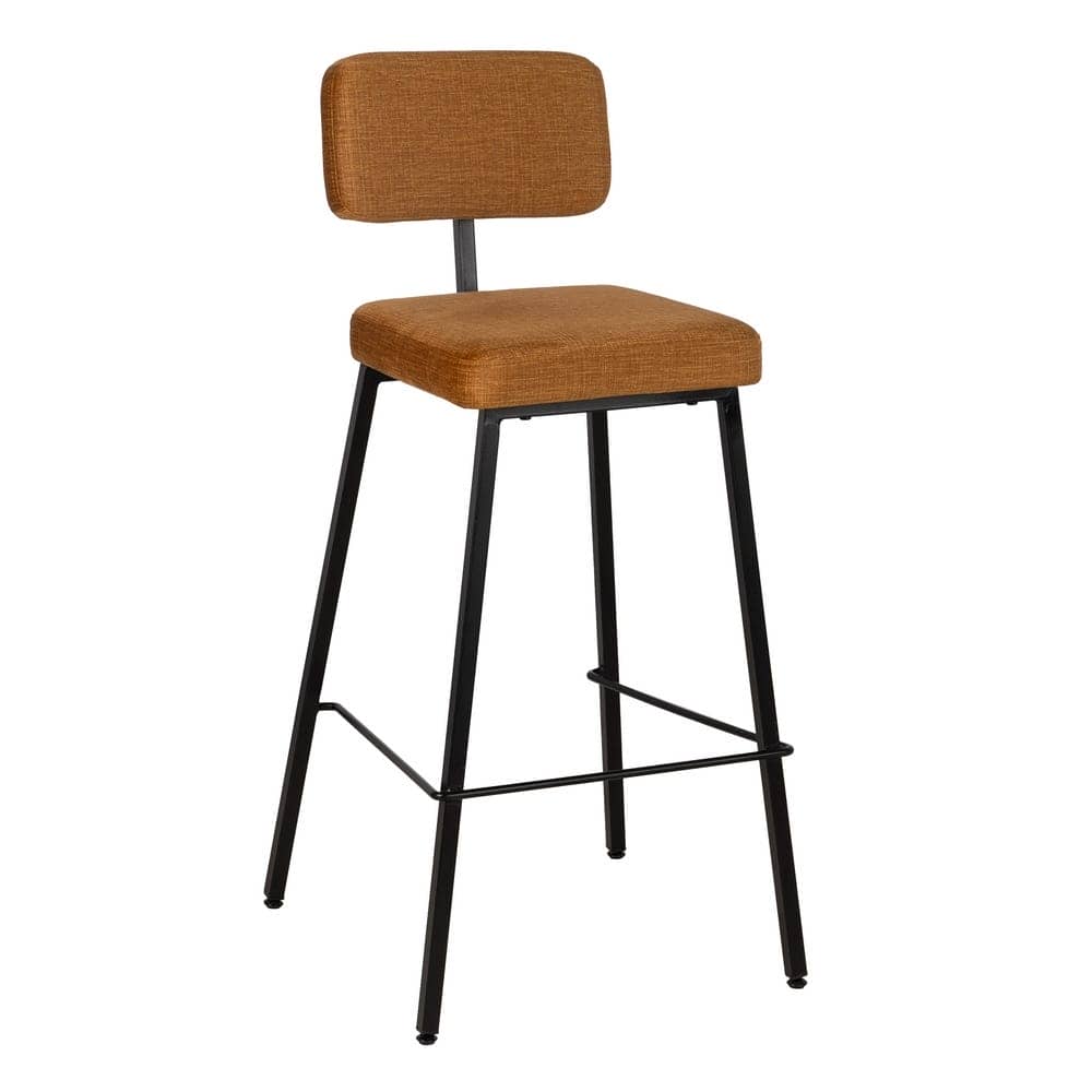Pack de 4 Taburetes Mostaza de Tejido y Metal - Diseño Moderno y Ergonómico para Salones y Cocinas, Altura 77 cm, Soporte hasta 120 kg - Imagen 2