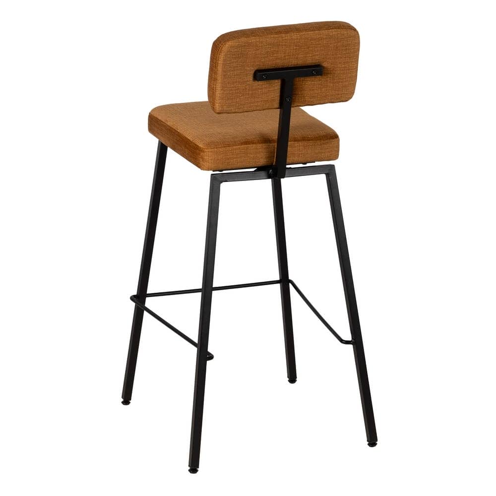 Pack de 4 Taburetes Mostaza de Tejido y Metal - Diseño Moderno y Ergonómico para Salones y Cocinas, Altura 77 cm, Soporte hasta 120 kg - Imagen 4