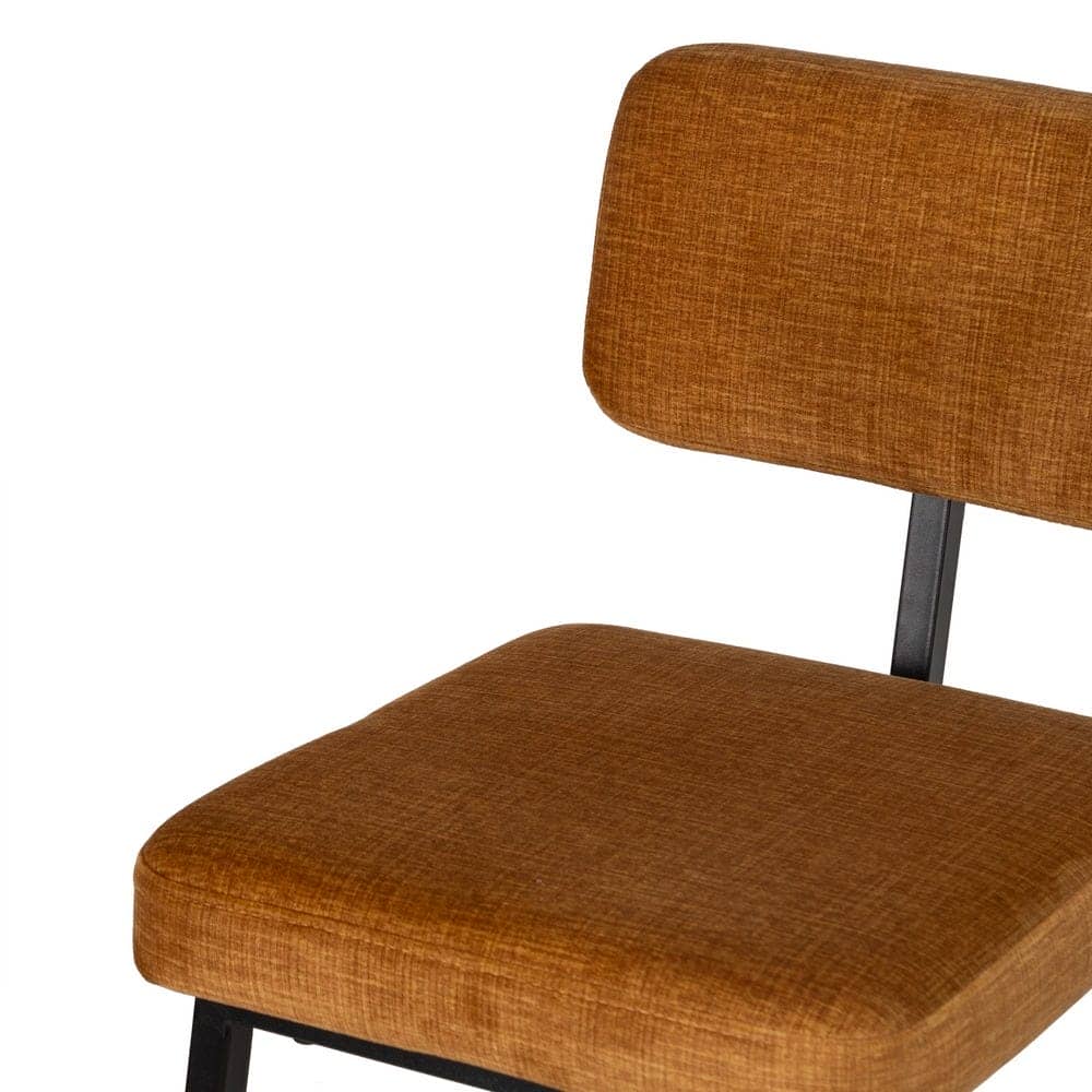 Pack de 4 Taburetes Mostaza de Tejido y Metal - Diseño Moderno y Ergonómico para Salones y Cocinas, Altura 77 cm, Soporte hasta 120 kg - Imagen 7