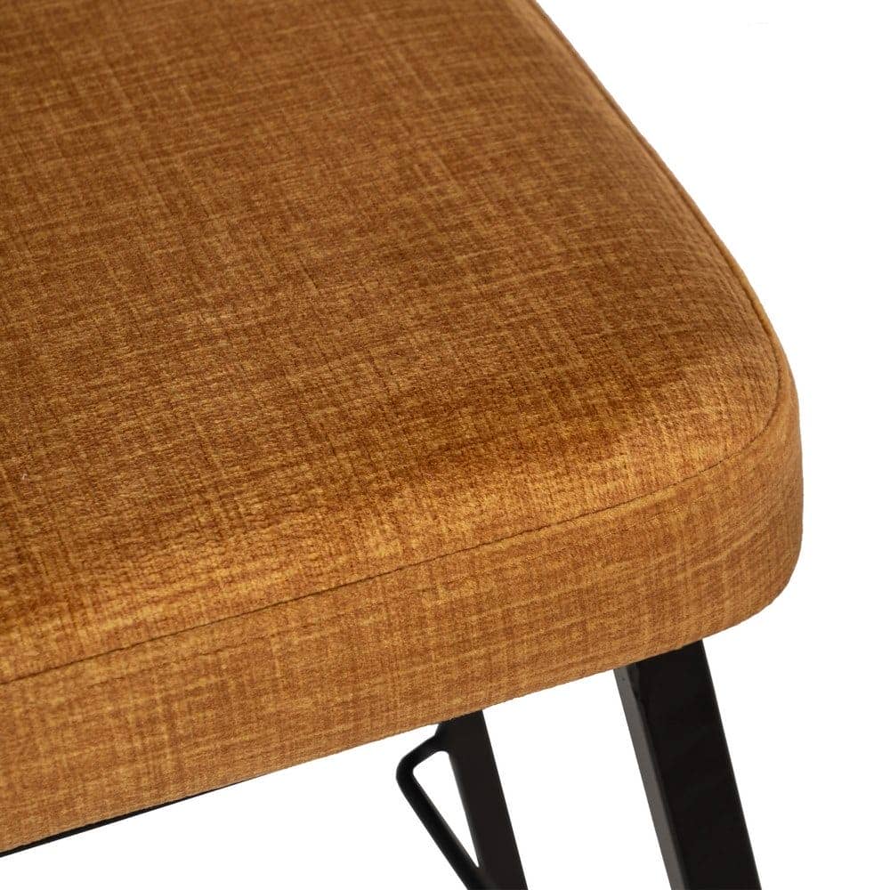 Pack de 4 Taburetes Mostaza de Tejido y Metal - Diseño Moderno y Ergonómico para Salones y Cocinas, Altura 77 cm, Soporte hasta 120 kg - Imagen 9