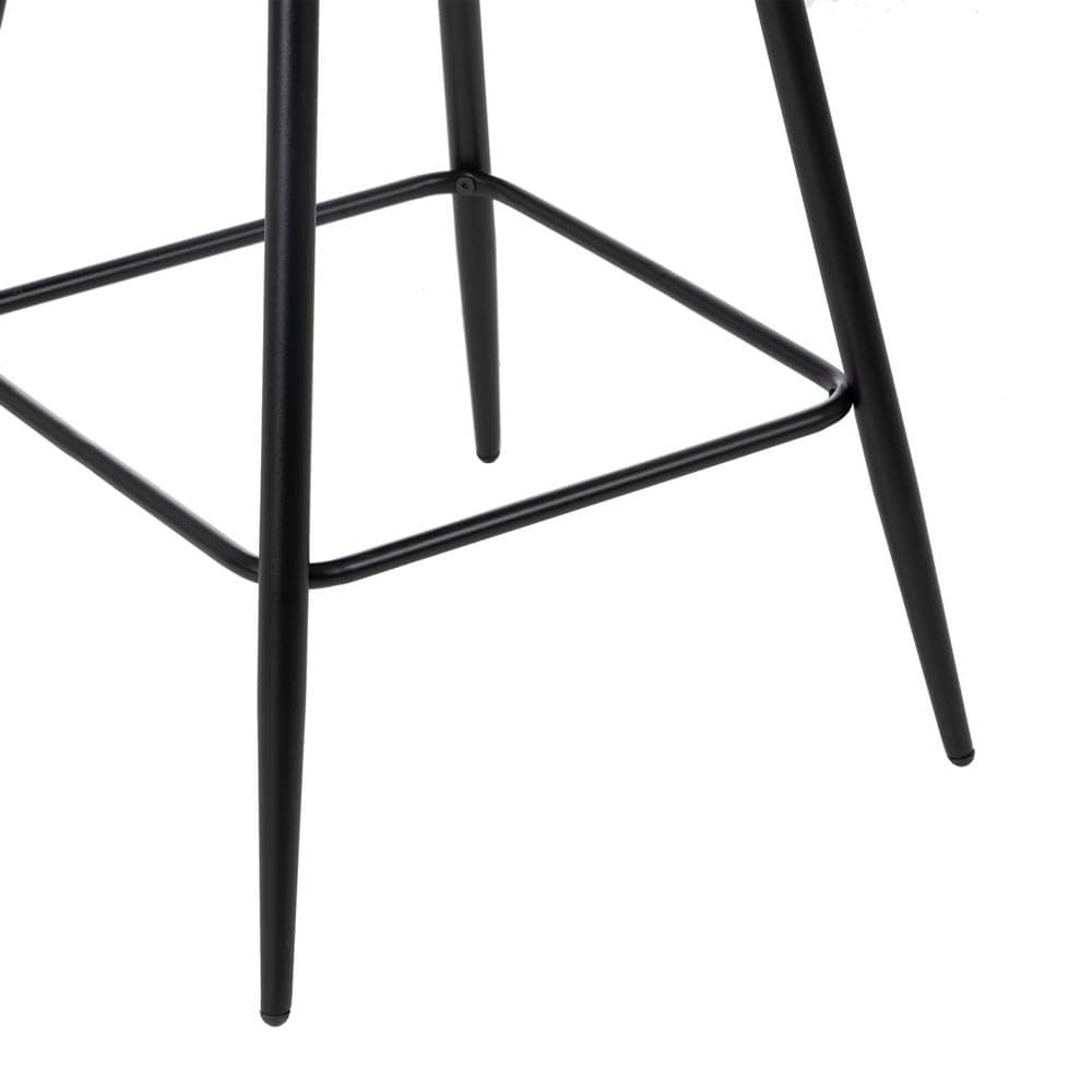 Pack de 4 Taburetes Negros con Estructura Metálica - Elegancia y Confort para Cocinas y Mesas Altas, 92 cm de Altura - Imagen 13