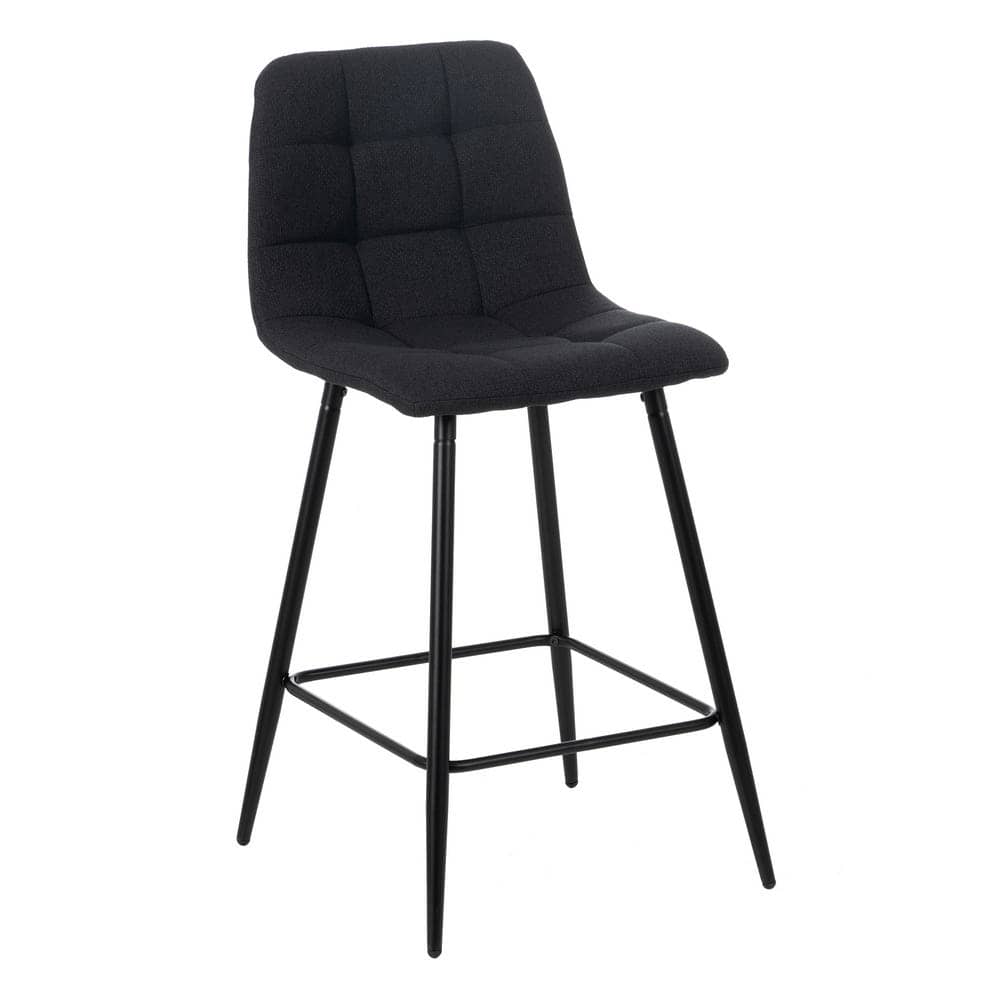 Pack de 4 Taburetes Negros con Estructura Metálica - Elegancia y Confort para Cocinas y Mesas Altas, 92 cm de Altura - Imagen 2