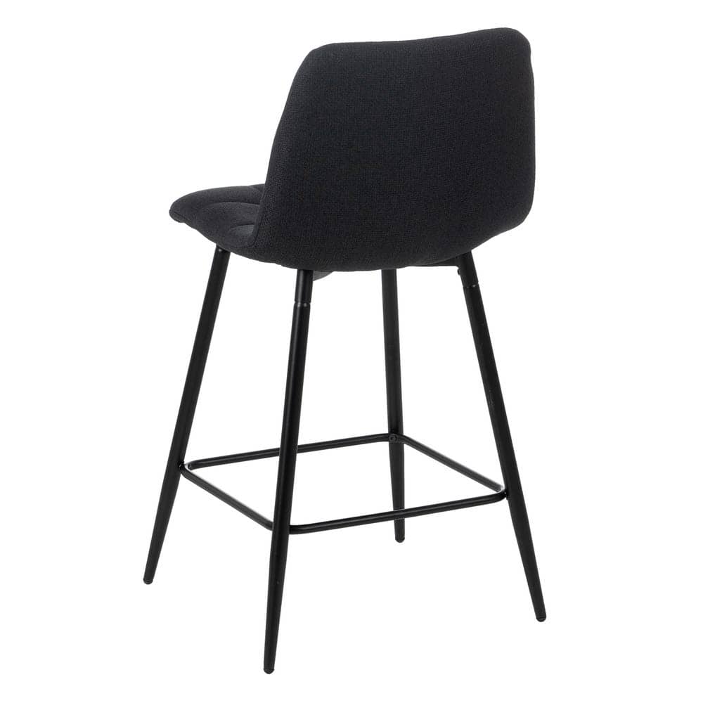 Pack de 4 Taburetes Negros con Estructura Metálica - Elegancia y Confort para Cocinas y Mesas Altas, 92 cm de Altura - Imagen 4