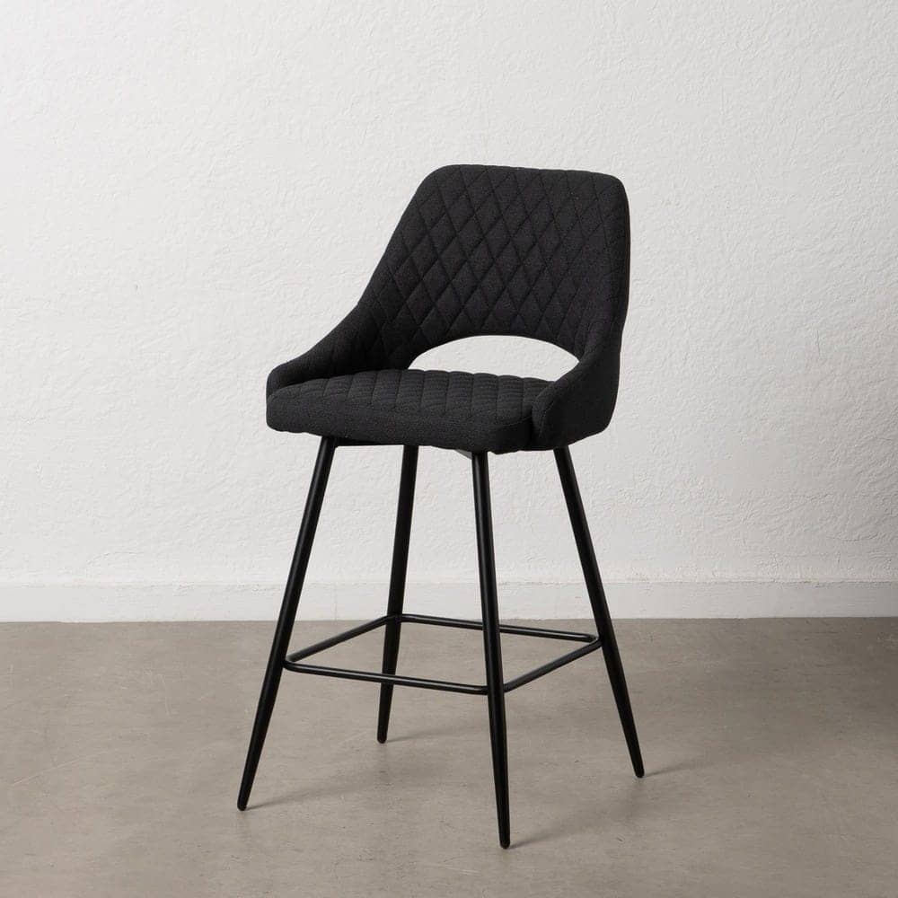 Pack de 4 Taburetes Negros con Estructura Metálica - Elegancia y Confort para Cocinas y Mesas Altas, 92 cm de Altura - Imagen 14