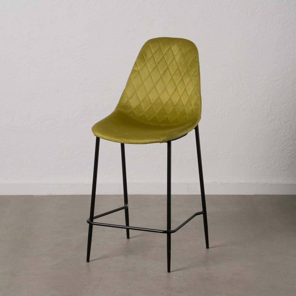 Pack de 4 Taburetes Verdes de Tejido y Metal para Salón - Diseño Ergonómico y Moderno, 104 cm de Altura, Confort y Estilo para tu Hogar - Imagen 14