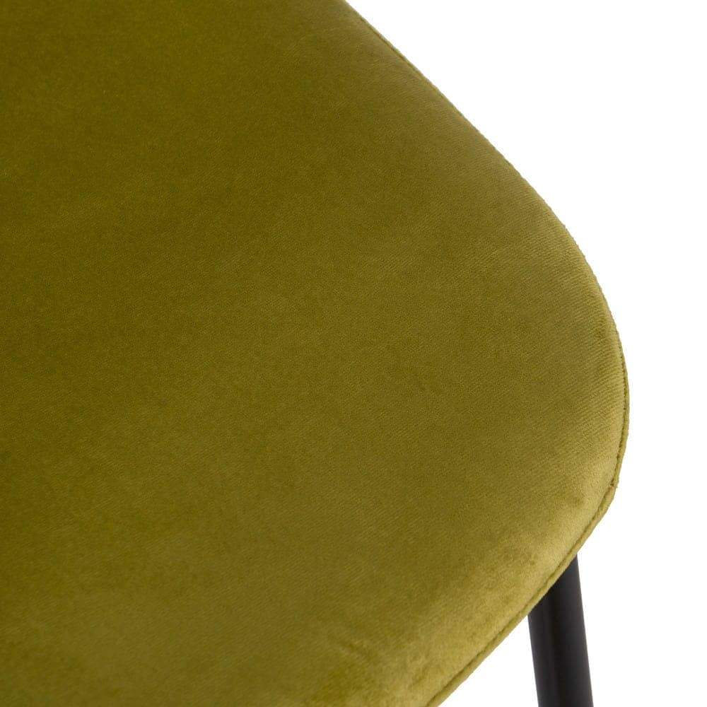 Pack de 4 Taburetes Verdes de Tejido y Metal para Salón - Diseño Ergonómico y Moderno, 104 cm de Altura, Confort y Estilo para tu Hogar - Imagen 9