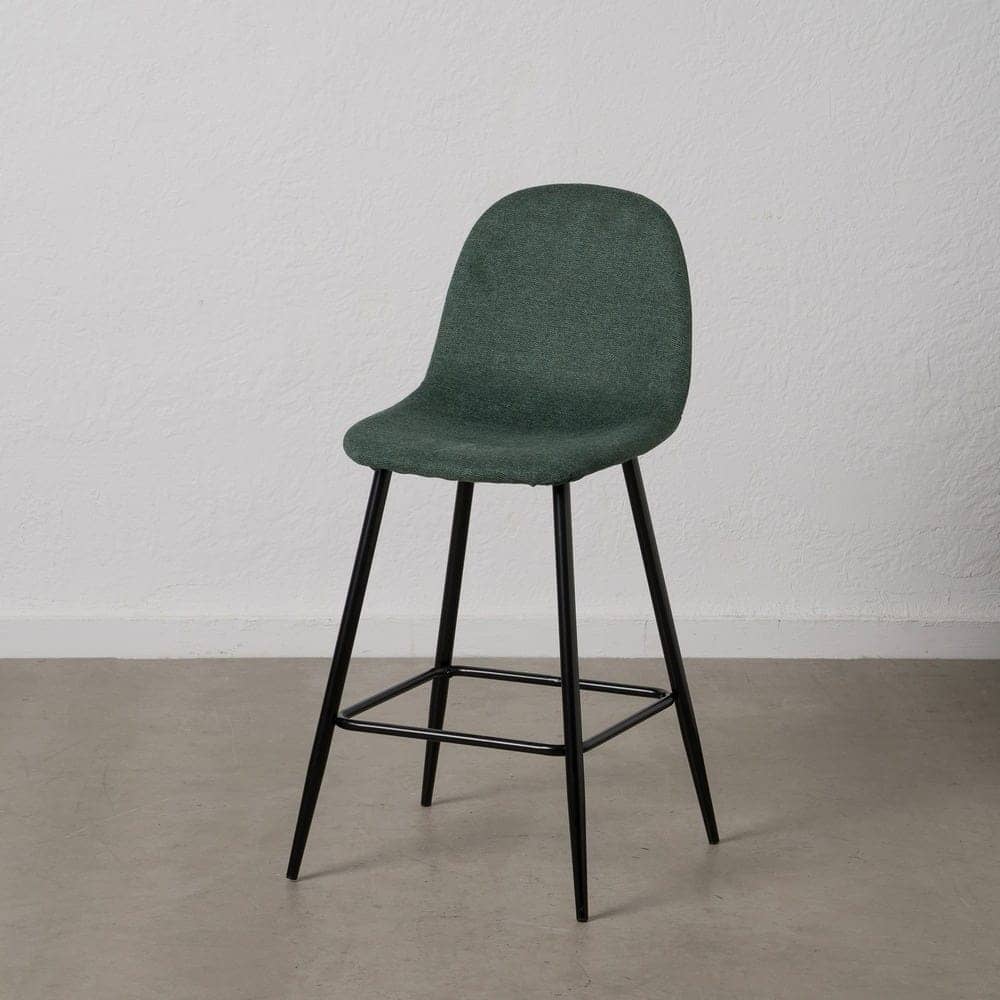 Pack de 4 Taburetes Verdes de Tejido y Metal para Salón - Diseño Moderno y Ergonómico, Altura de 63 cm, Perfectos para Barras y Mesas Altas - Imagen 14