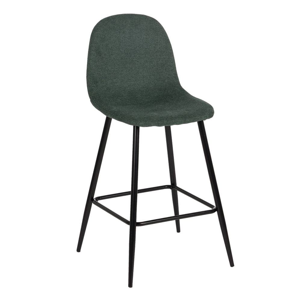 Pack de 4 Taburetes Verdes de Tejido y Metal para Salón - Diseño Moderno y Ergonómico, Altura de 63 cm, Perfectos para Barras y Mesas Altas - Imagen 2