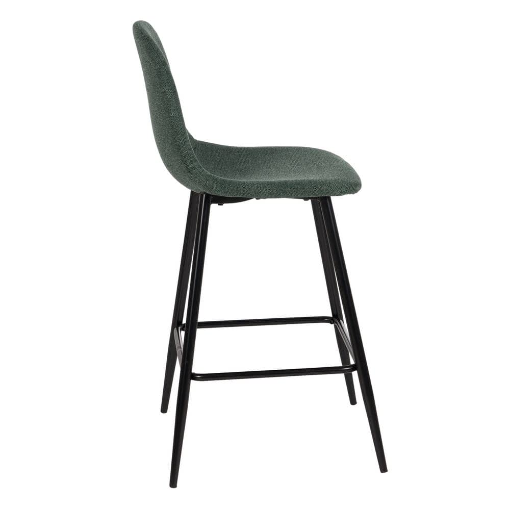 Pack de 4 Taburetes Verdes de Tejido y Metal para Salón - Diseño Moderno y Ergonómico, Altura de 63 cm, Perfectos para Barras y Mesas Altas - Imagen 3