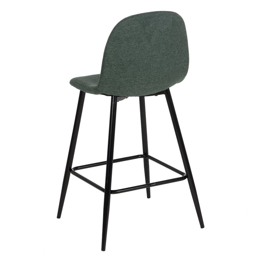 Pack de 4 Taburetes Verdes de Tejido y Metal para Salón - Diseño Moderno y Ergonómico, Altura de 63 cm, Perfectos para Barras y Mesas Altas - Imagen 4