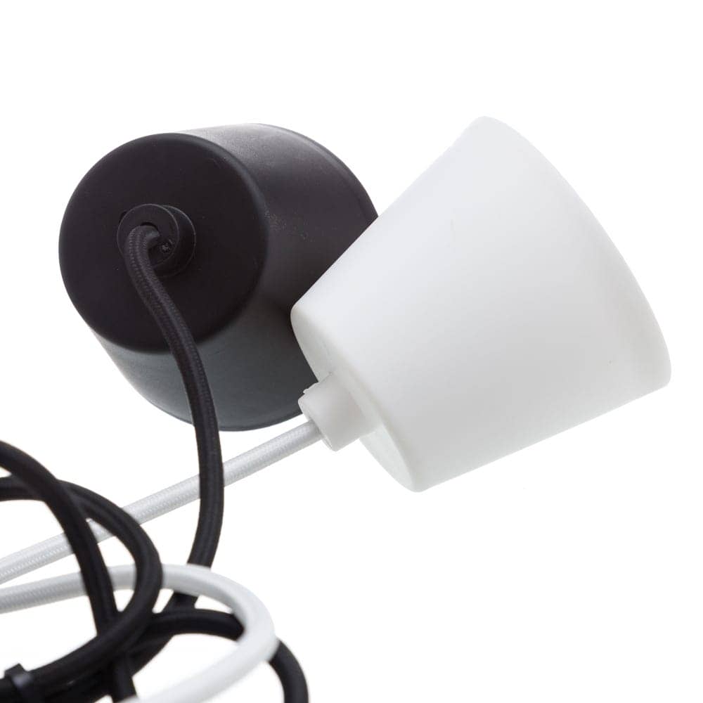 Pack de 5 Portalámparas Colgantes Negros E27 de Plástico y Silicona - 10 cm, Máx. 60W, Sin Tulipa - Imagen 2