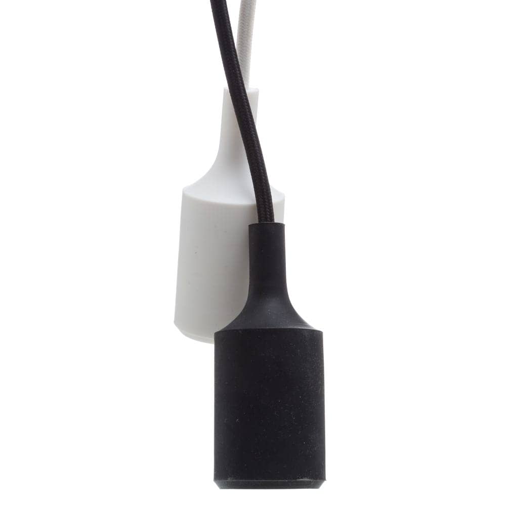 Pack de 5 Portalámparas Colgantes Negros E27 de Plástico y Silicona - 10 cm, Máx. 60W, Sin Tulipa - Imagen 3