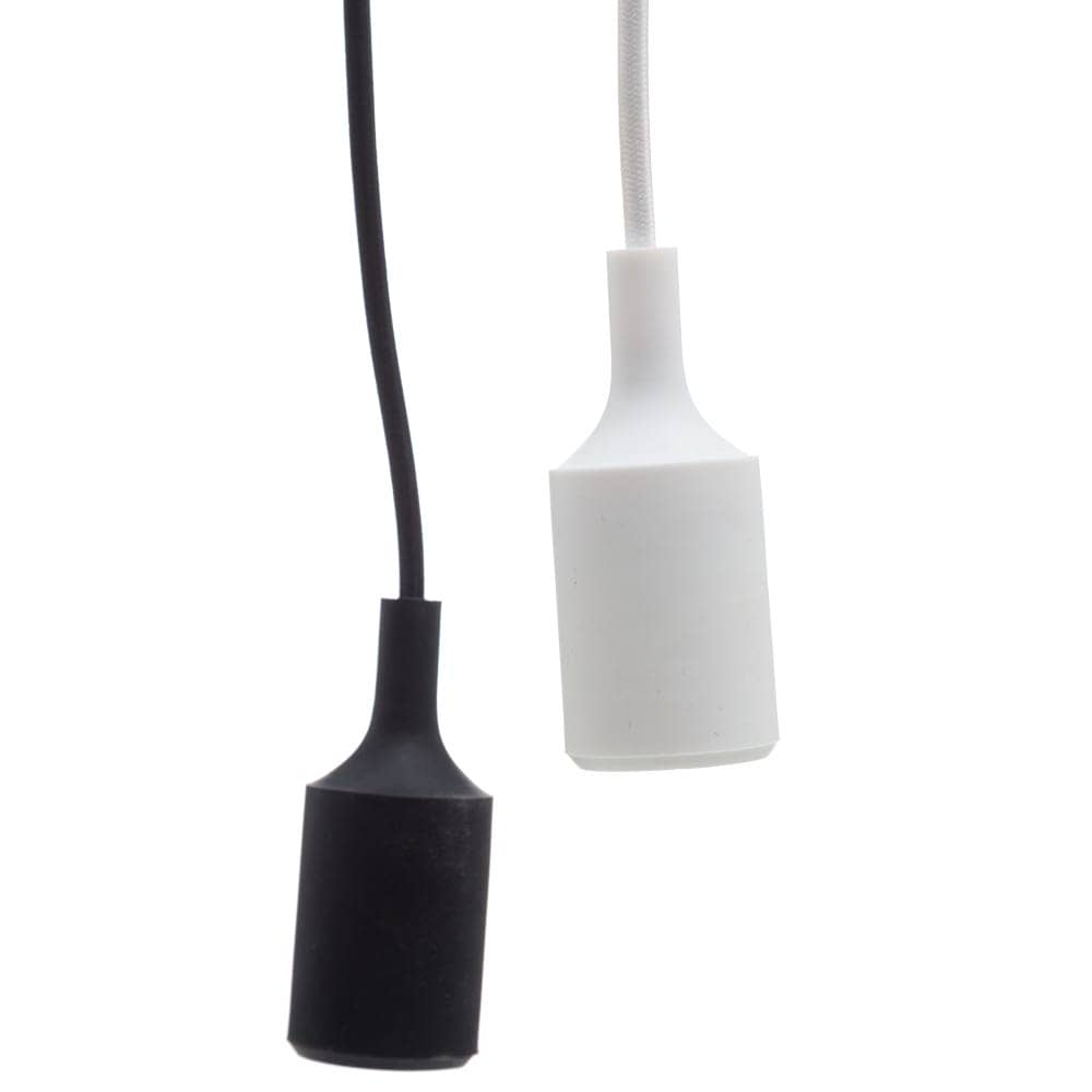 Pack de 5 Portalámparas Colgantes Negros E27 de Plástico y Silicona - 10 cm, Máx. 60W, Sin Tulipa - Imagen 5