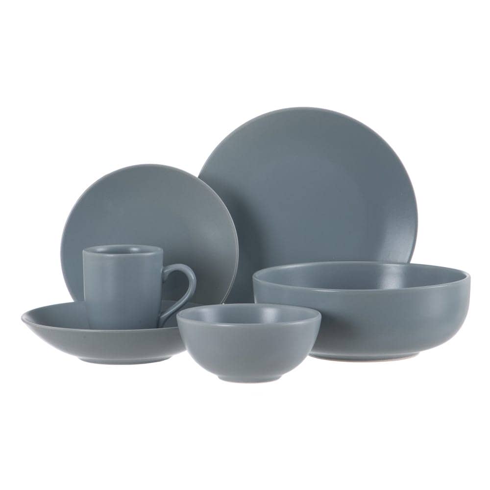 Pack de 6 Platos Llanos de Stoneware Azul de 26 cm - Elegancia y Durabilidad para tu Mesa Moderna - Imagen 2
