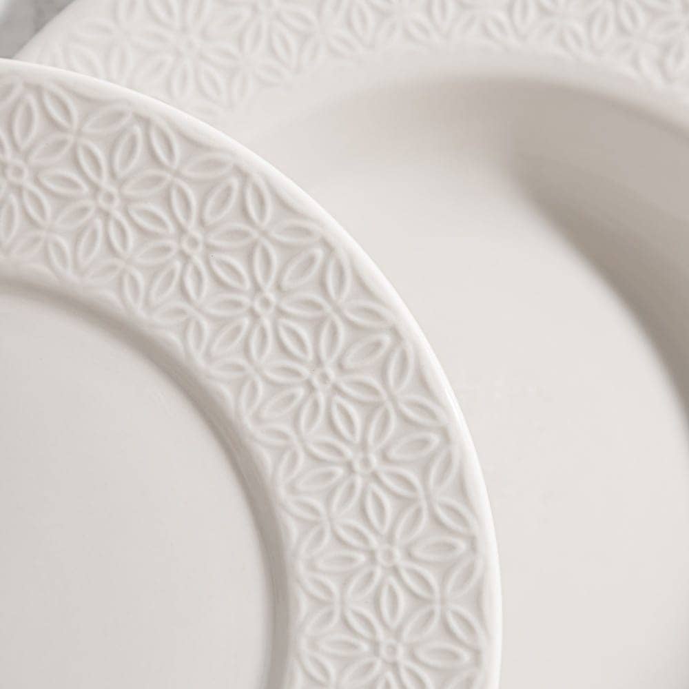 Pack de 6 Platos Llanos Blancos de Porcelana de 27 cm - Elegancia y Funcionalidad para tu Mesa, Apto para Lavavajillas y Microondas - Imagen 2