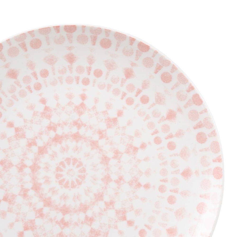Pack de 6 Platos Llanos de Porcelana Rosa y Blanco de 27 cm - Elegancia y Durabilidad para tu Mesa - Imagen 3