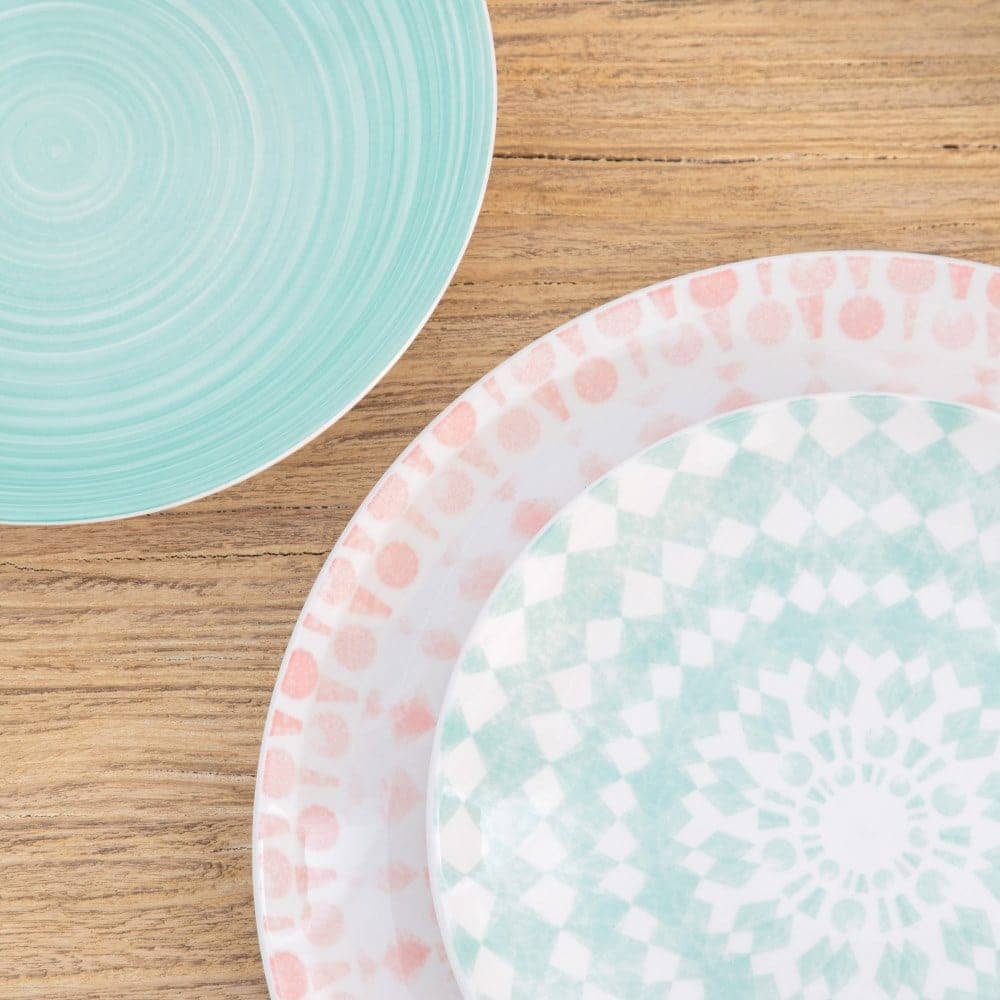 Pack de 6 Platos Llanos de Porcelana Rosa y Blanco de 27 cm - Elegancia y Durabilidad para tu Mesa - Imagen 5