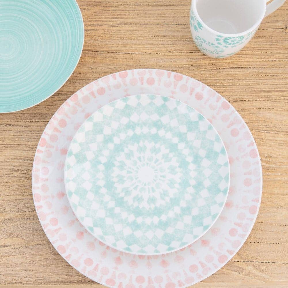 Pack de 6 Platos Llanos de Porcelana Rosa y Blanco de 27 cm - Elegancia y Durabilidad para tu Mesa - Imagen 6