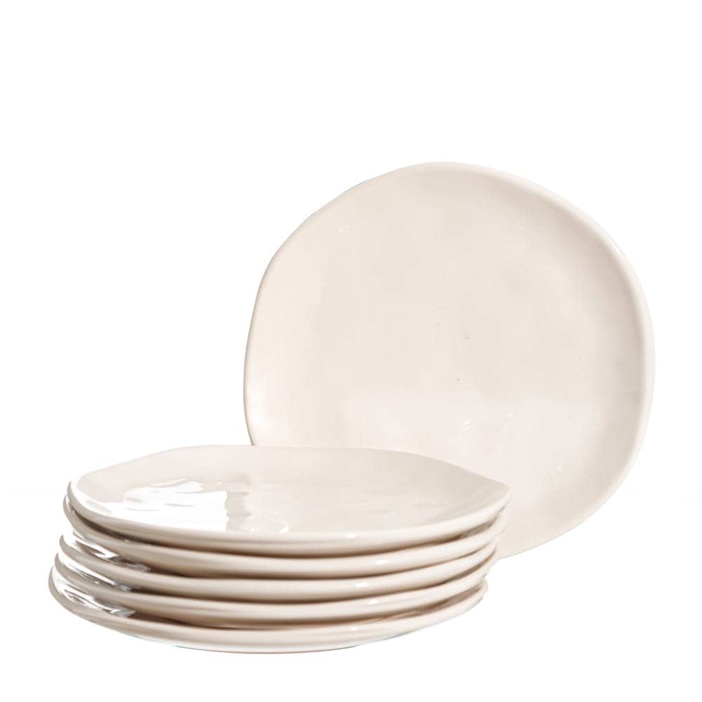 Pack de 6 Platos Postre Blancos de Stoneware 20 cm - Elegancia y Versatilidad para tu Mesa, Aptos para Lavavajillas y Microondas - Imagen 6
