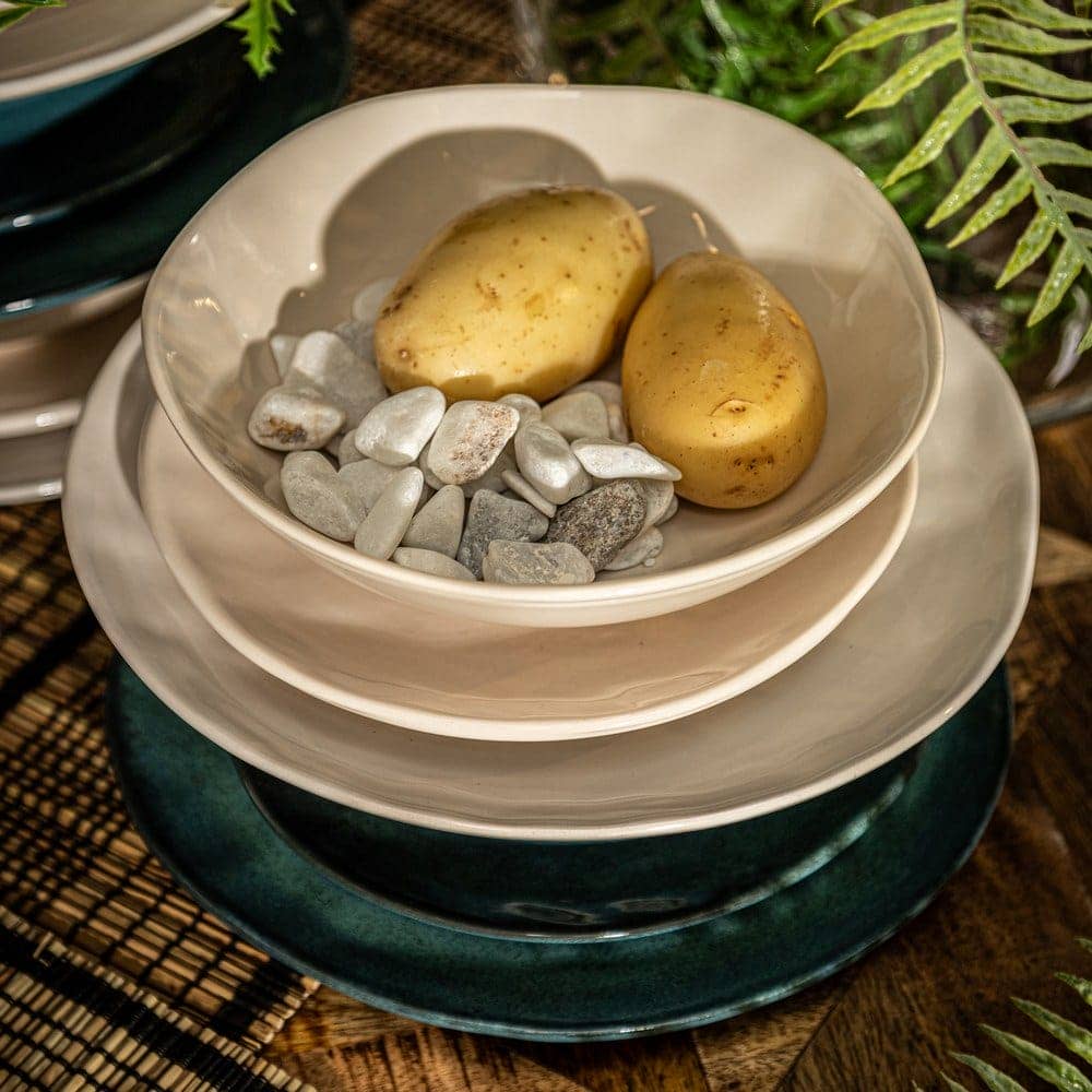 Pack de 6 Platos Postre Blancos de Stoneware 20 cm - Elegancia y Versatilidad para tu Mesa, Aptos para Lavavajillas y Microondas - Imagen 8
