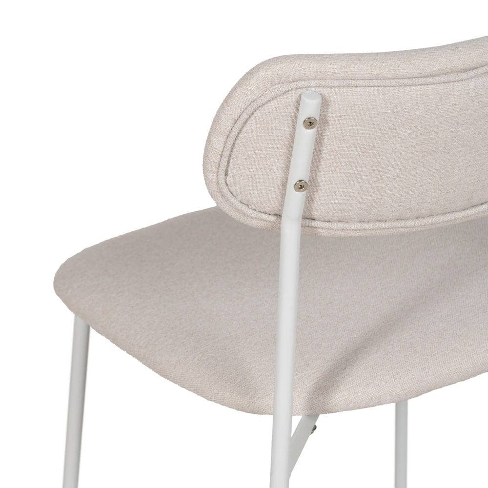 Pack de 6 Sillas Minimalistas Crema con Tejido de Poliester y Patas de Hierro - Diseño Moderno y Apilable para Comedores y Salones Kalden 76 cm - Imagen 10