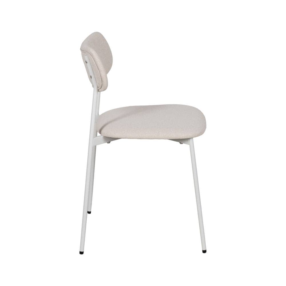 Pack de 6 Sillas Minimalistas Crema con Tejido de Poliester y Patas de Hierro - Diseño Moderno y Apilable para Comedores y Salones Kalden 76 cm - Imagen 3