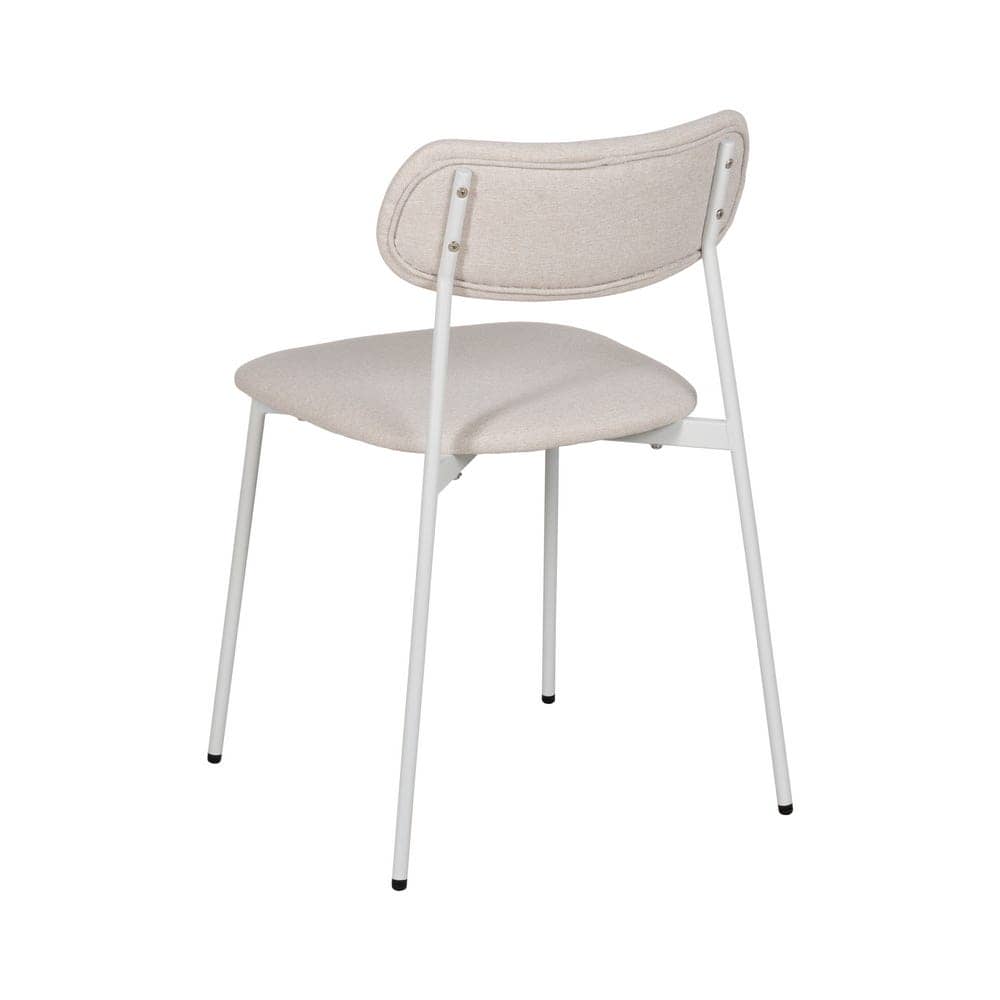 Pack de 6 Sillas Minimalistas Crema con Tejido de Poliester y Patas de Hierro - Diseño Moderno y Apilable para Comedores y Salones Kalden 76 cm - Imagen 4