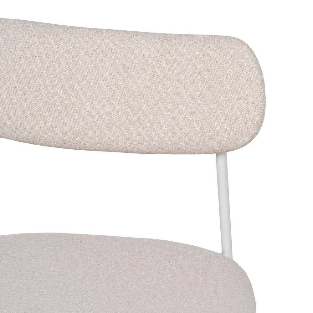 Pack de 6 Sillas Minimalistas Crema con Tejido de Poliester y Patas de Hierro - Diseño Moderno y Apilable para Comedores y Salones Kalden 76 cm - Imagen 5