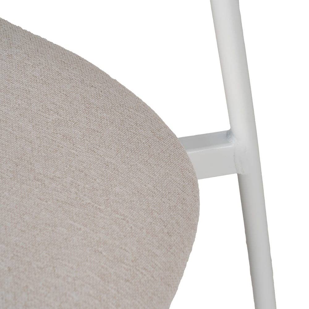 Pack de 6 Sillas Minimalistas Crema con Tejido de Poliester y Patas de Hierro - Diseño Moderno y Apilable para Comedores y Salones Kalden 76 cm - Imagen 8