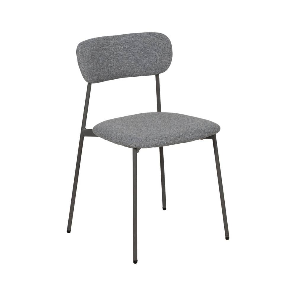 Pack de 6 Sillas Apilables Molric Gris de Tejido y Metal - Diseño Moderno y Práctico para Hogar y Oficina - Imagen 2