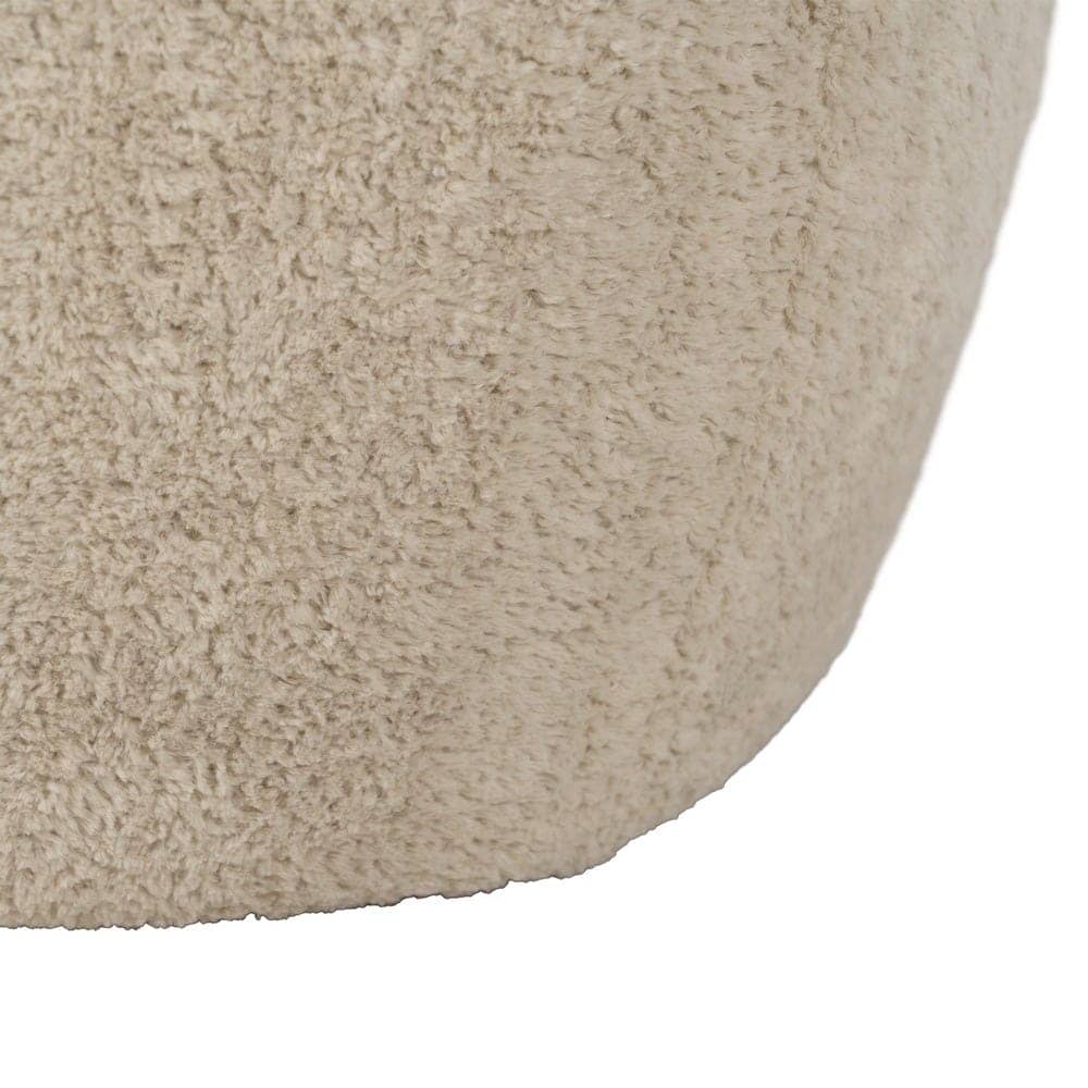 Puf Beige Grande de Tejido 100% Poliéster para Salón - Estructura de Madera y Espuma Densa, Soporta hasta 100 kg - Medidas 60x60x33 cm - Imagen 5