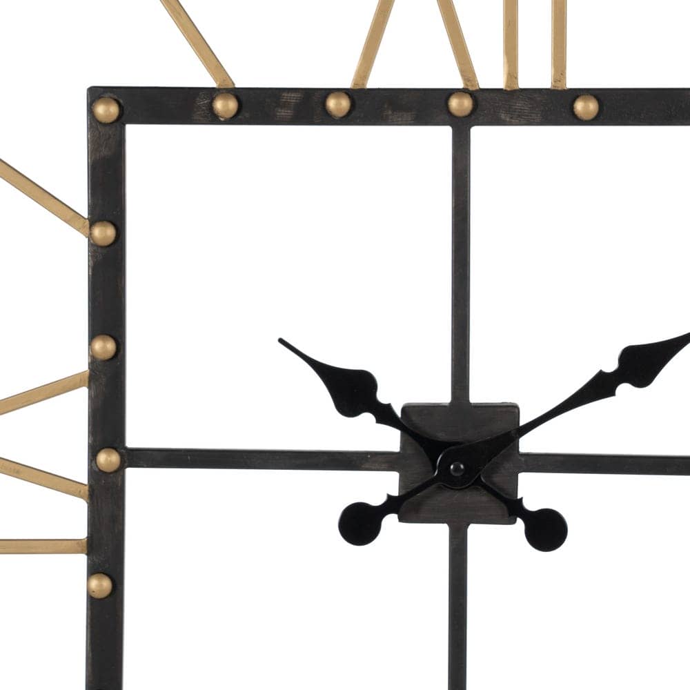 Reloj de Pared de Hierro Negro de 80 cm con Ganchos Incorporados - Diseño Moderno y Elegante para Decoración de Interiores - Imagen 3