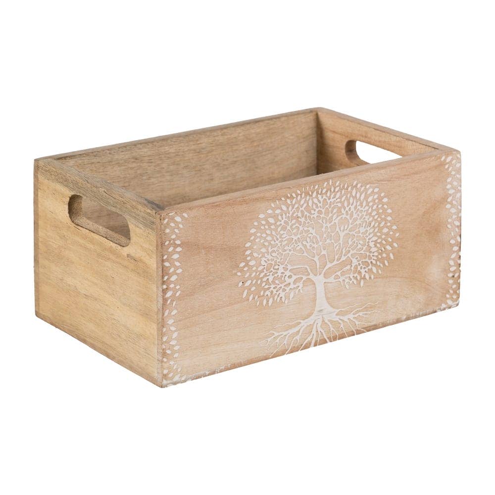 Set de 2 Cajas de Madera de Mango Blancas y Naturales - Medidas 24x16x11 cm y 21x13x8 cm - Decoración y Almacenaje Elegante - Imagen 2