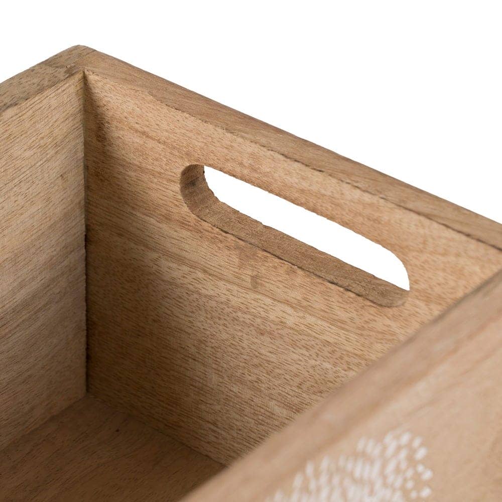 Set de 2 Cajas de Madera de Mango Blancas y Naturales - Medidas 24x16x11 cm y 21x13x8 cm - Decoración y Almacenaje Elegante - Imagen 4