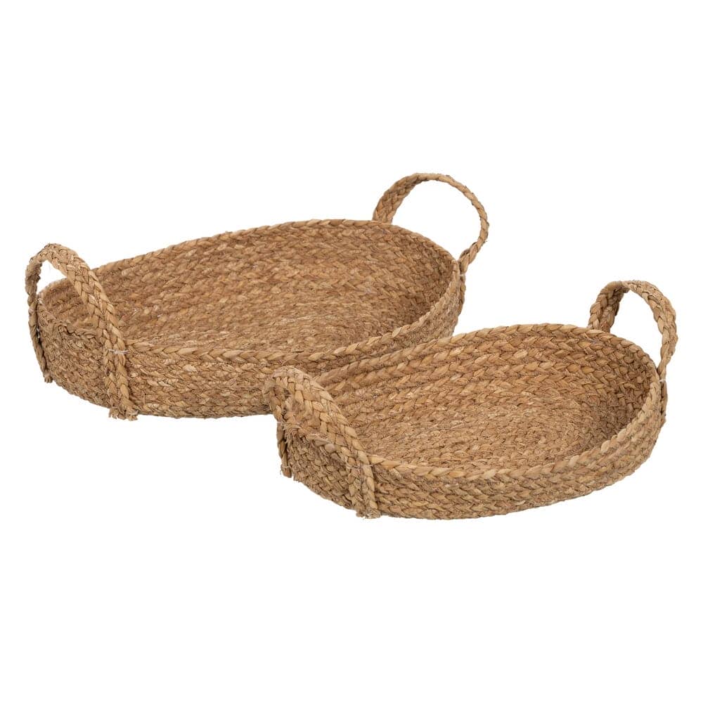 Set de 2 Cestas de Fibra Natural para Decoración - 18 cm, Estilo Natural y Elegante