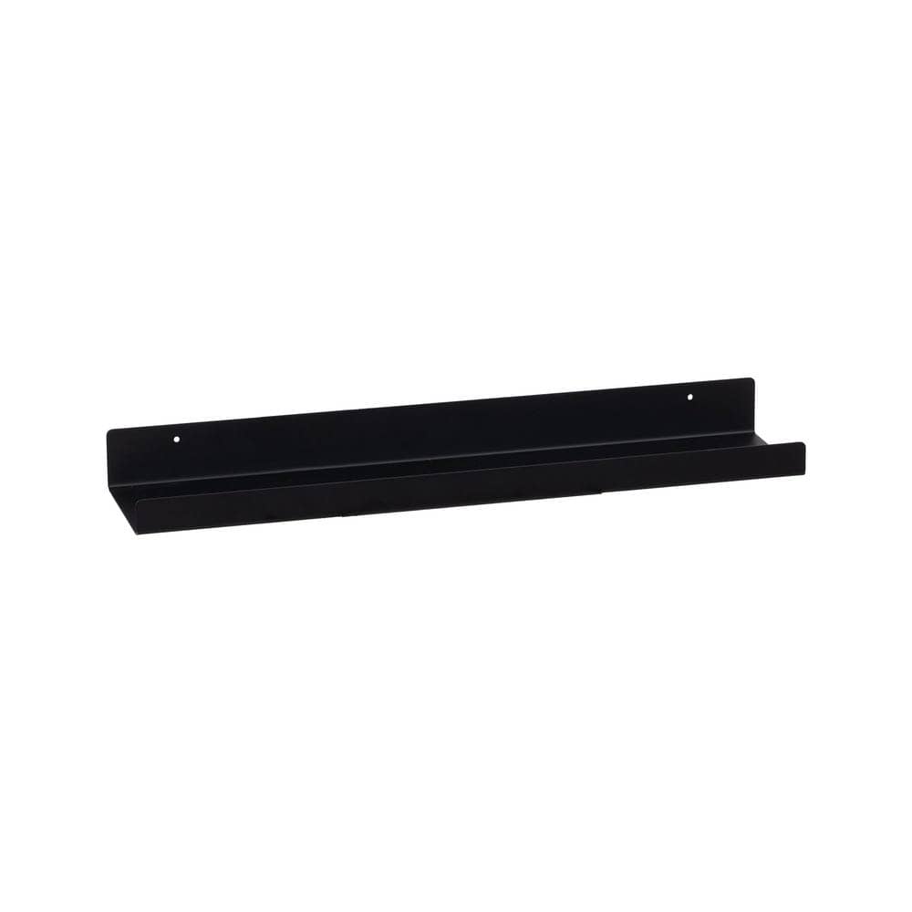 Set de 2 Estanterías de Metal Negro Decorativas - Medidas 51x11x5 cm, Ideal para Almacenaje y Decoración - Imagen 2